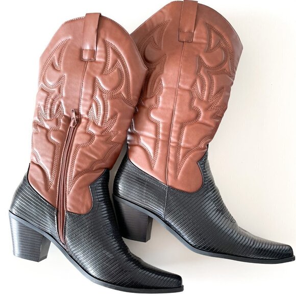 Two-Toned Western Boots - Picture 2 of 10